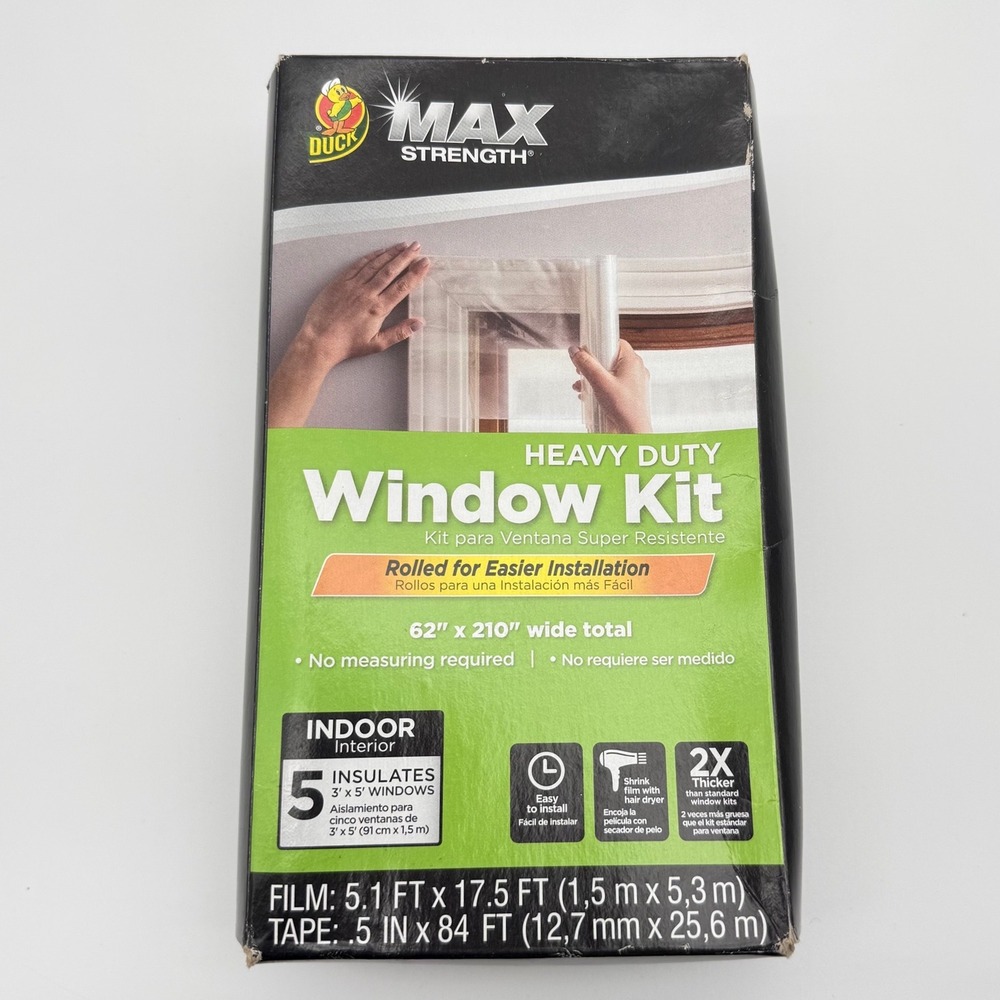 Duck Max Strength Window Insulation Kit 5 Window Indoor 62x210 Heavy Duty
